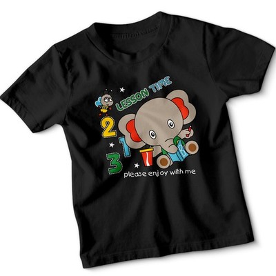 Kinder Elefant und Freund studieren zusammen Design Vektor Illustration T-Shirt