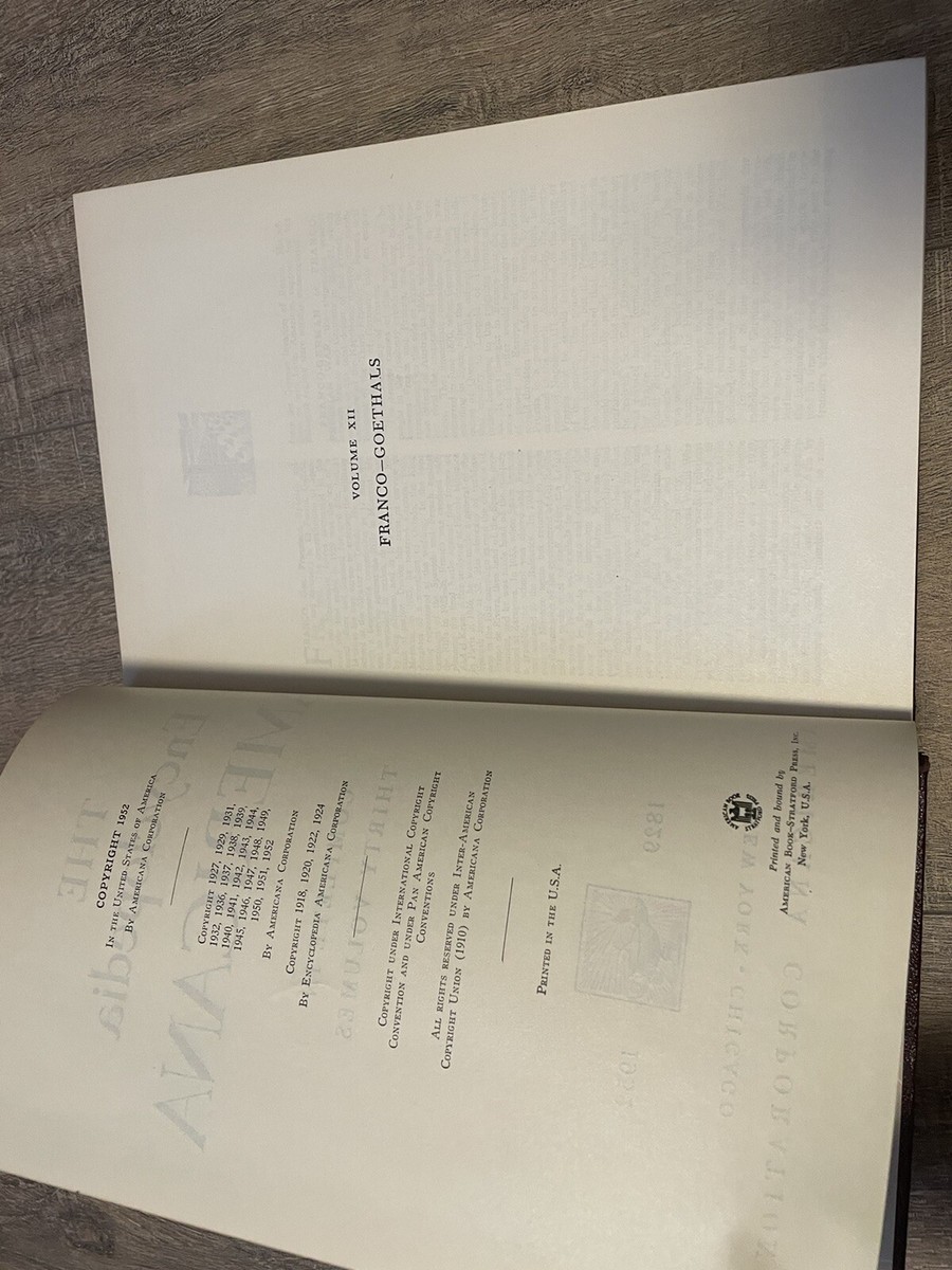 Encyclopedia Americana, 1952 Volume 12, Franco To Goethals