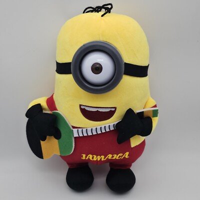 Despicable Me Minions Jamaica Rare Plush Guitar Goggle No Problem 13  Great Cond