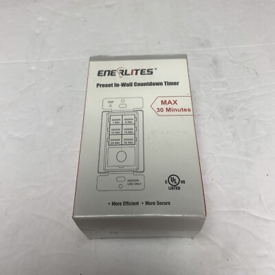 Enerlites Preset In-Wall Countdown 30 Minute Timer HET06A-R-W