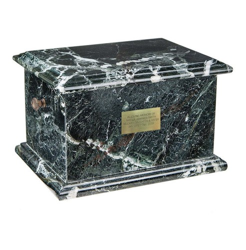 Stein Sarg natürlichen schwarzen Onyx Kremation Asche Urne für Erwachsene - Picture 8 of 9