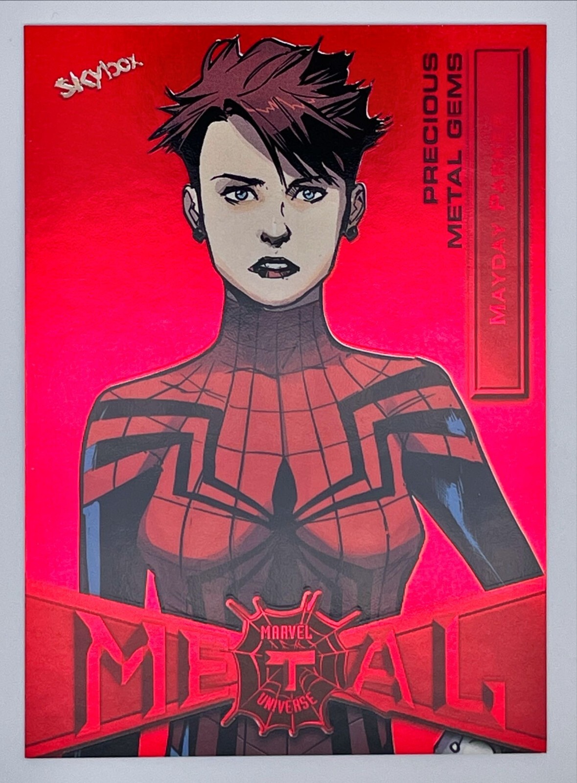 2022 Marvel Metal Universe Spider-Man PMG Red Mayday Parker #50 019/100