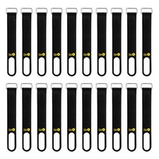 Cinch-Straps 20-Pack 5-Inch Black Hook and Loop with Label for Cable Management
