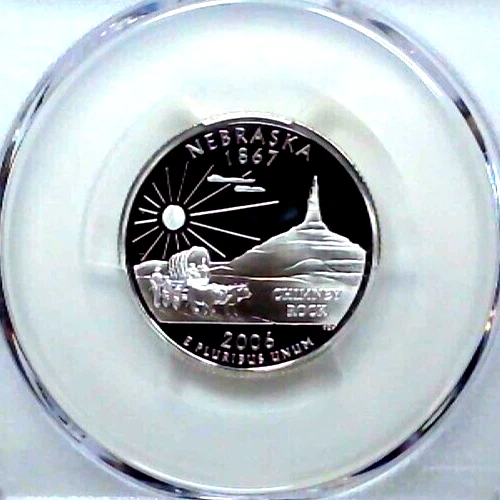 2006-S 25C State Quarter Nebraska PCGS PR69 DCAM 90% Silver 24luss0428 - Image 3 of 4