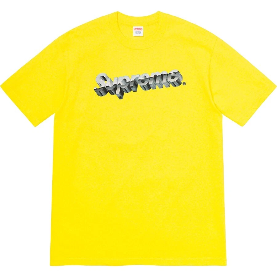 CHEMISE SUPREME SS20 taille MD LOGO CHROME jaune