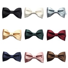 Men Solid Bow Tie Wedding Party Groom Suit Tuxedo Shirt Business Formal Bowtie