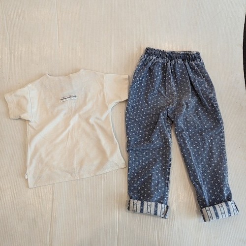 Vintage HEALTHTEX printed denim jeans and white shirt matching outfit set 3t - Picture 2 of 11