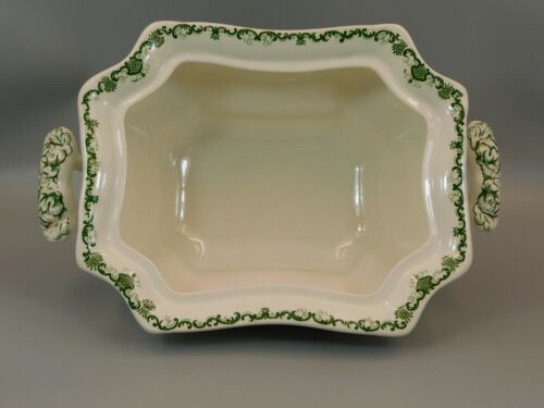 MASONS GREEN FRUIT BASKET LARGE SOUP TUREEN LADLE AND UNDERPLATE. - Picture 3 of 8