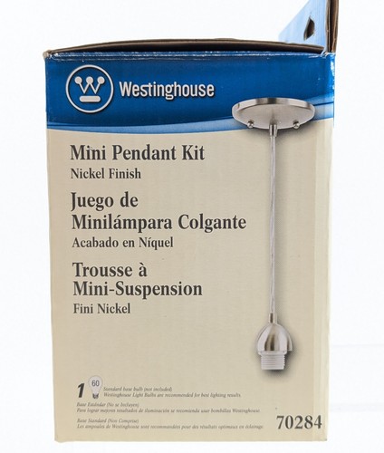 Westinghouse Mini Pendant Light Fixture - Nickel Finish w/ Hardware - 70284 - Picture 5 of 5