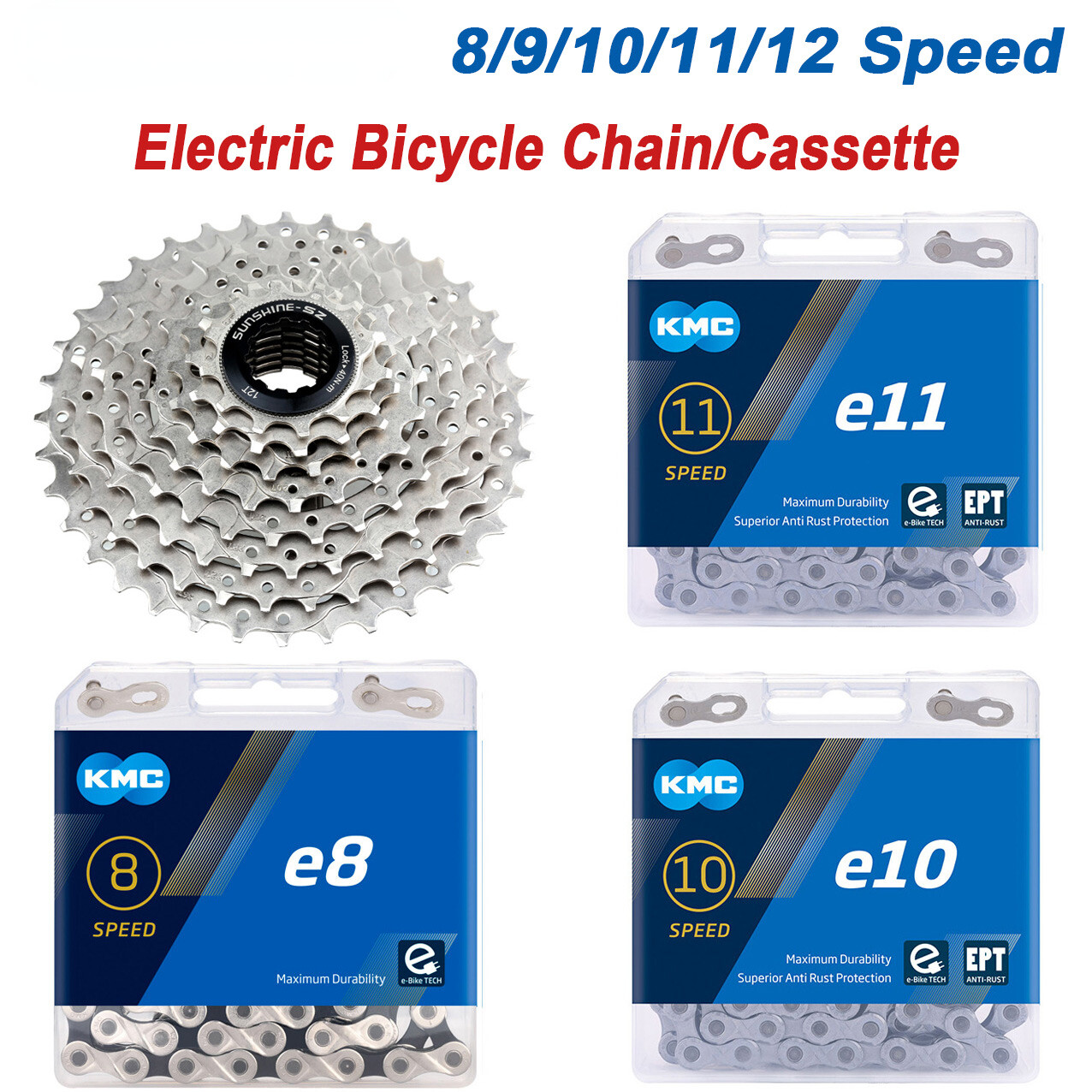 Kmc Speed Ebike Chain Kmc E-bike Chain E8 For Electric Bikes 6/7/8