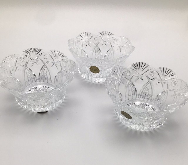 Three Cristal De France 24 Lead Crystal Small Glass Bowls eBay