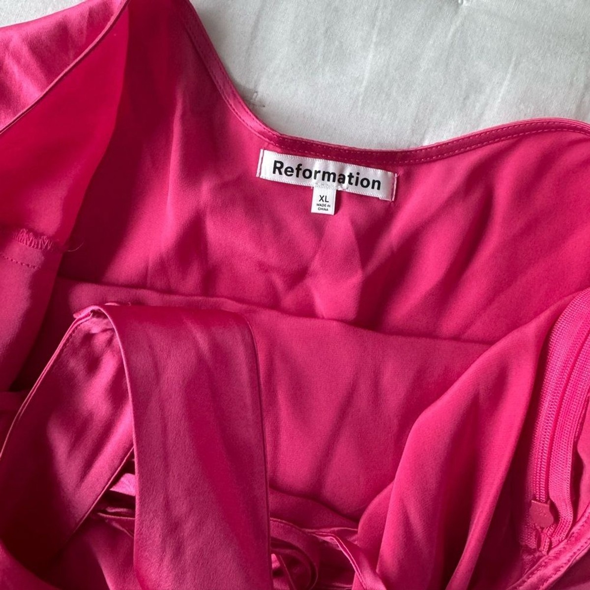 Reformation XL Briea Silk Halter Mini Dress Pink | eBay