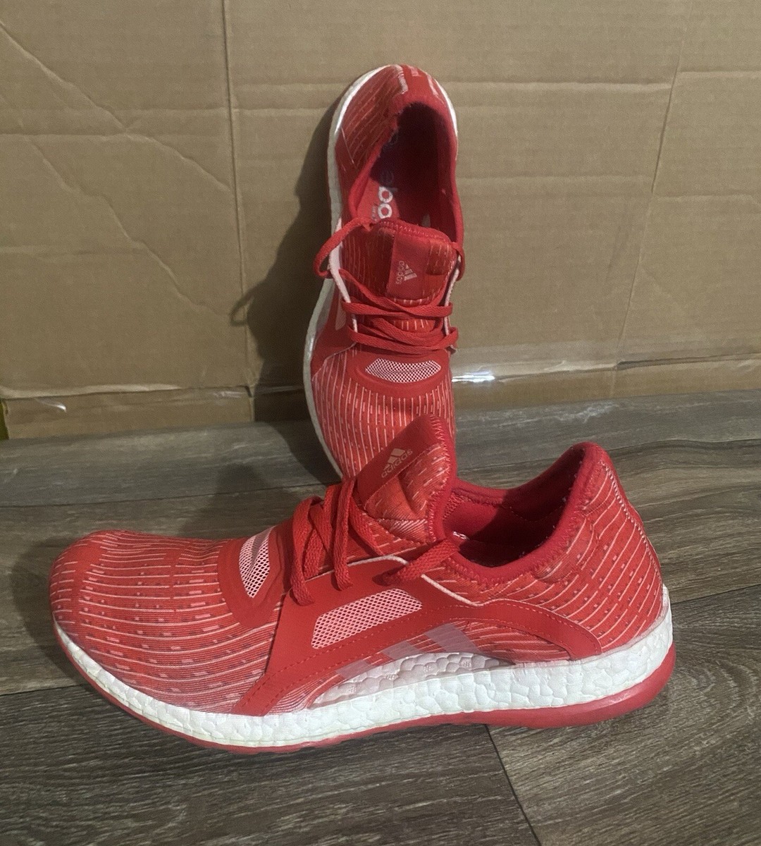 Adidas Womens Pureboost X AQ3399 Red Running Shoes Sneakers Size 11