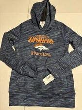 New NFL Licensed Denver Broncos Dri-fit Hoody Hoodie MSRP 34.99 Girls XL 14/16