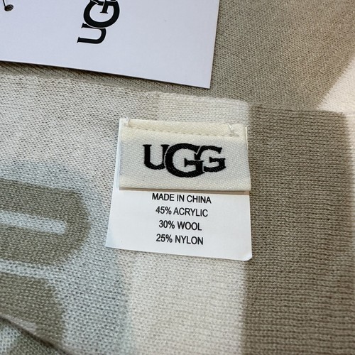 UGG GRAPHIC LOGO RUANA DRAPE PONCHO ONE SIZE SAND MULTI WOOL KNIT BLEND - Picture 8 of 10