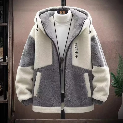 Winter Mens Hooded Fleece Wool Jacket Coat Hoodie Cardigan Casual Warm Jackets - Picture 10 of 16