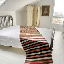 2.94 yds x26 FRENCH red blue Runner Charentaise Cloth blue Rag Rug carpet hand 