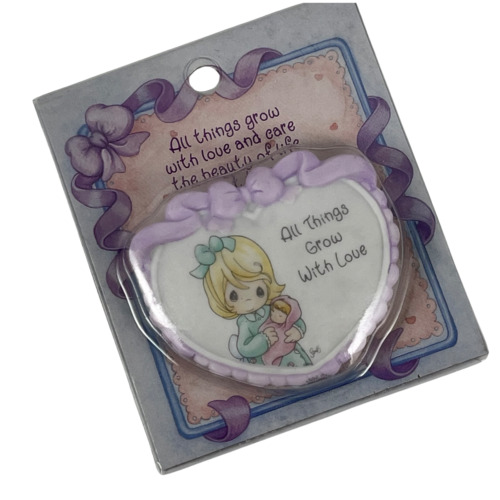 Precious Moments Magnetic Porcelain Heart All Things Grow With Love Vtg 1996