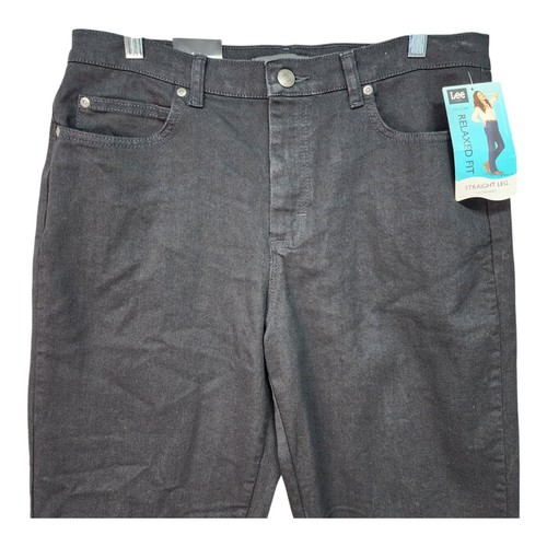 NWT Lee Jeans Woman 14 Short Black Relaxed Fit At The Waist Straight Leg Stretch - Picture 14 of 14