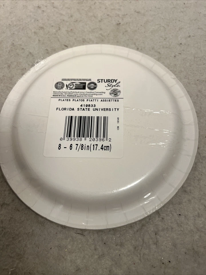Florida State University Pack of 8 Party Dessert Plates 6 7/8 inch NEW - Image 2 of 4