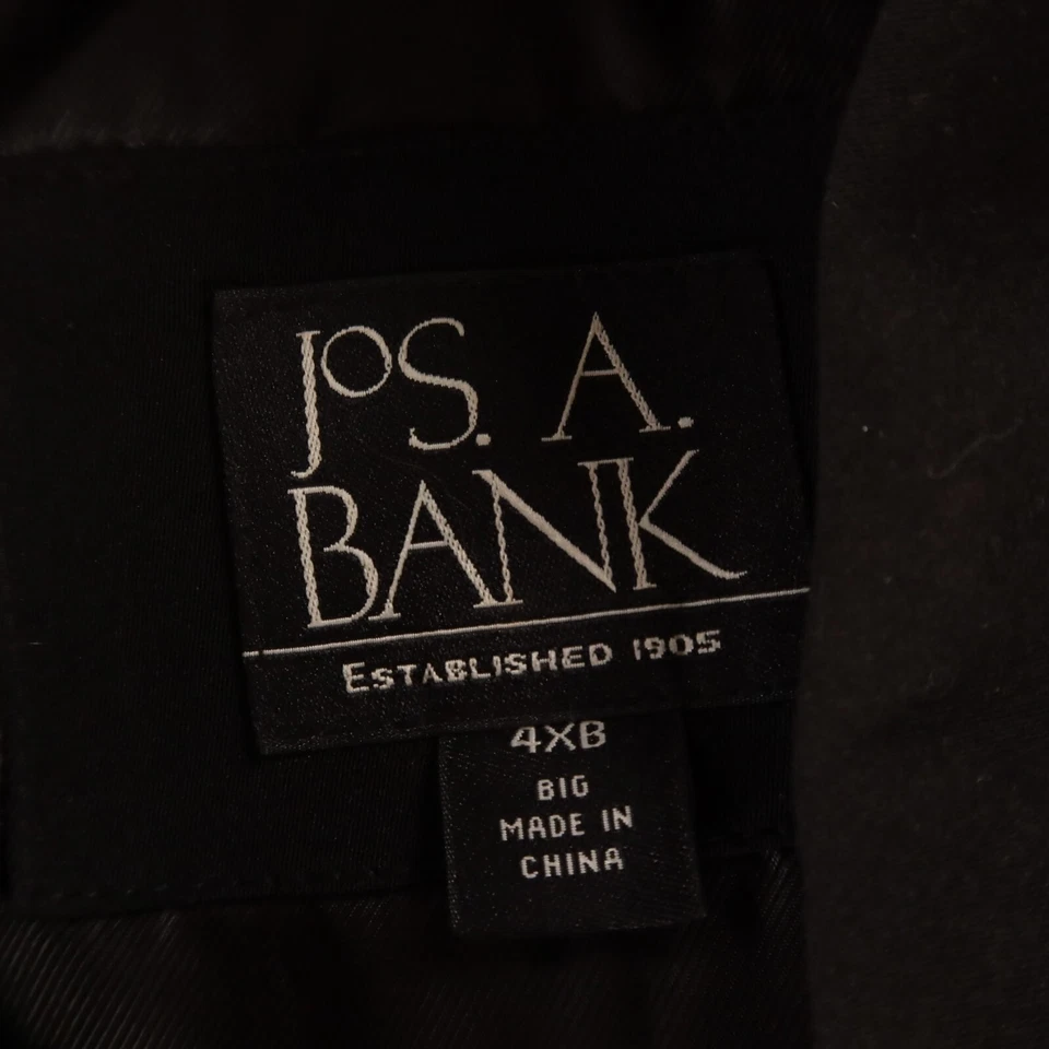 Jos A Bank Coat Mens 4XB 4XL Black Polyester Car Coat Lined Trenchcoat Jacket - Image 4 of 4