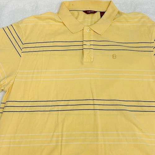 Izod Luxus Sport Polo Herren Größe XXL Kurzarm gelb gestreift - Bild 2 von 6