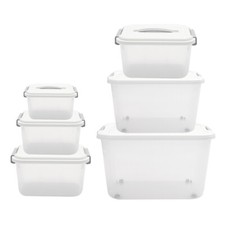 Clear Plastic Storage Box Stackable Boxes with Lids Office File use Home Kitchen