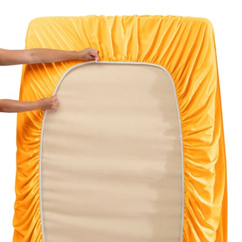 Juego de sábanas 6 piezas - Sábanas extra profundas de lujo para hotel, 39 colores, 16"- 24" de profundidad - Imagen 283 de 312