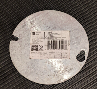 画像 Commercial Electric Ceiling Fan Box with Metal Cover 325455