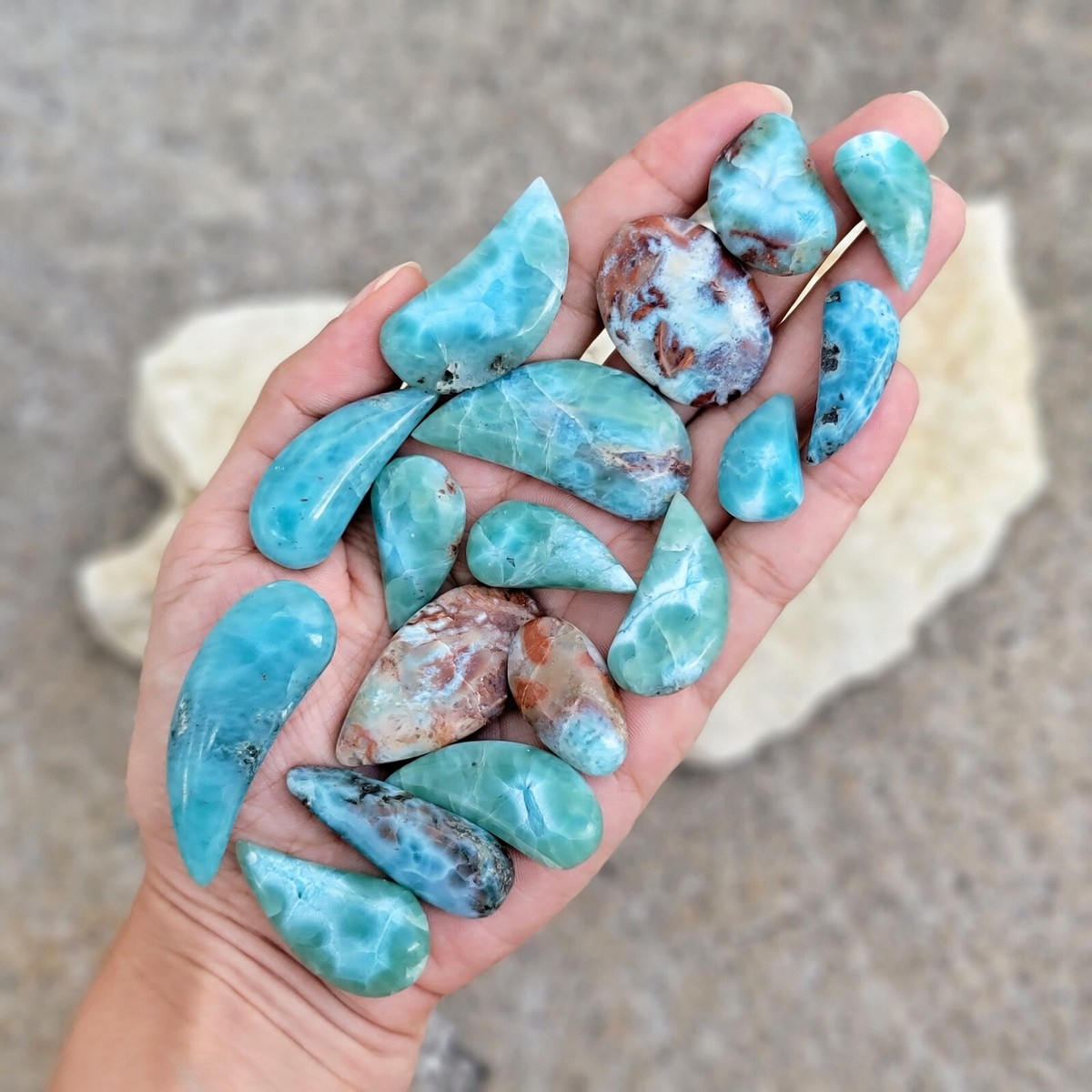 Perle Di Pietre Dure Naturali Larimar 4mm - Filo Da 38cm (96 Perle) Per Creazione Gioielli - AqBeadsUk