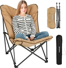 Padded Oversized Camping Chair - XL Comfy Butterfly Folding Chair, NEW Open Box