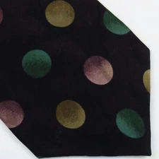 417 by Van Heusen Black Colorful Large Polka Dots  59"x4" Geometric Mod Fun