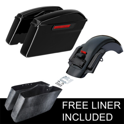 Painted Hard Saddlebags & Rear Fender Fit For Harley CVO Street Road Glide 14-24