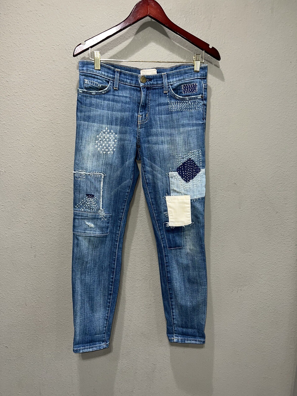 Anthropologie Current Elliott Patch Work Straight… - image 1