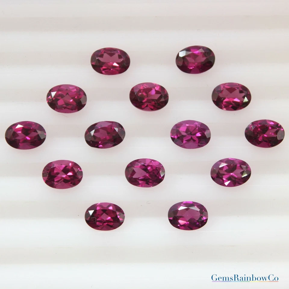 Natural Almandine/Rhodolite Garnet Oval Faceted 5x3 mm to 7x5 mm AAA Quality - Image 4 of 4