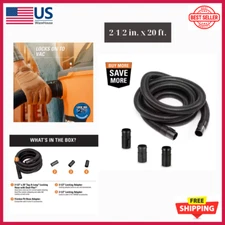 2-1/2 In. X 20 Ft. Dual-Flex Tug-A-Long Locking Vacuum Hose For Ridgid Wet/Dry