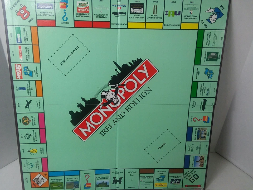 Monopoly Ireland Edition - Juego de mesa de comercio de propiedades de colección 2000 en muy buen estado completo Foto 3 de 4