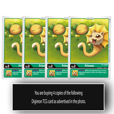 Frimon - BT1-008 U - Uncommon Digimon TCG Card Playset Green