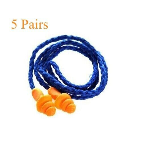 Ear Plugs 5 Pairs Soft Reusable Ear Plug for Noise Cancelling Sleep Swim & Work