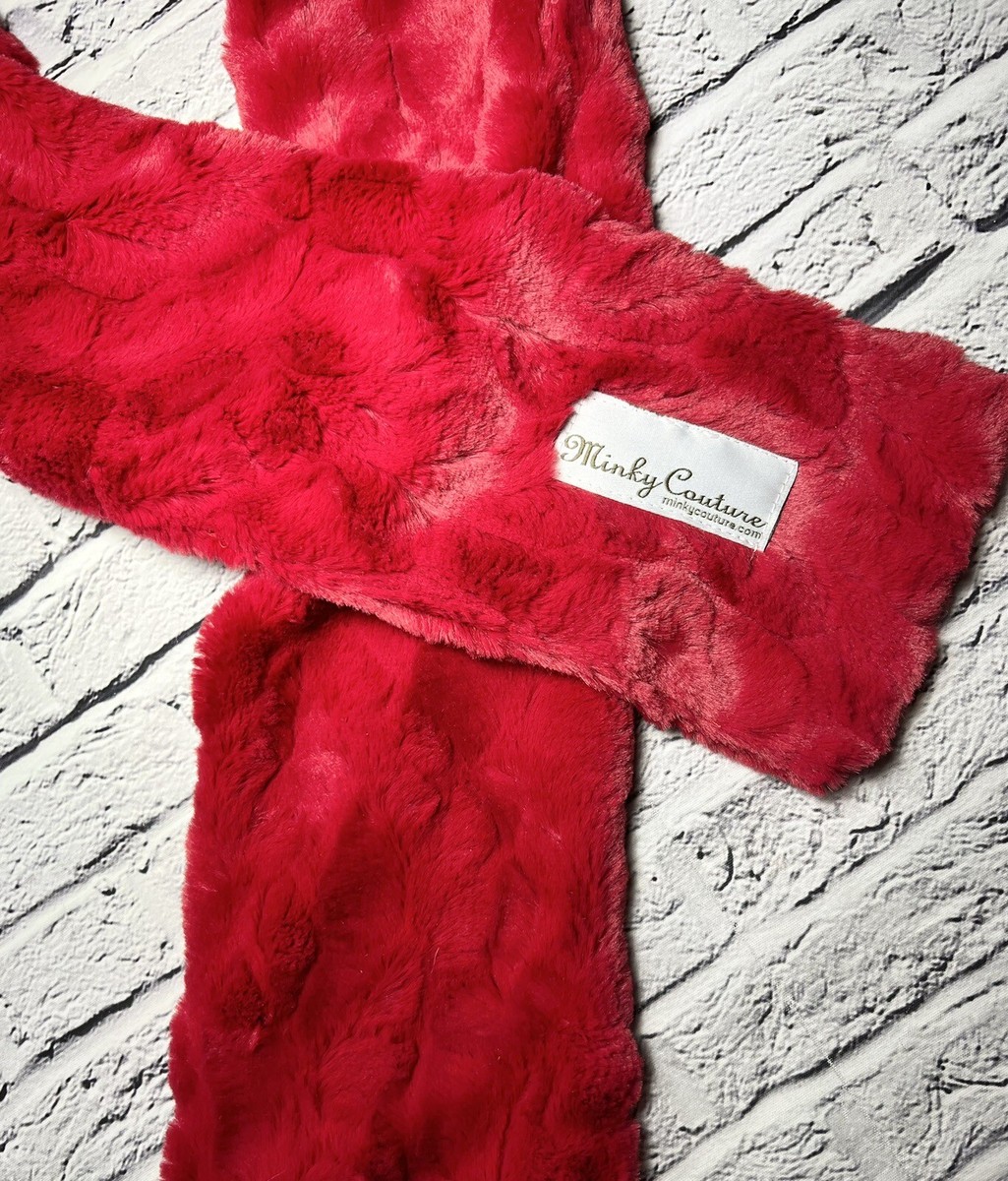Minky Couture Red Faux Fur Scarf Neck Wrap
