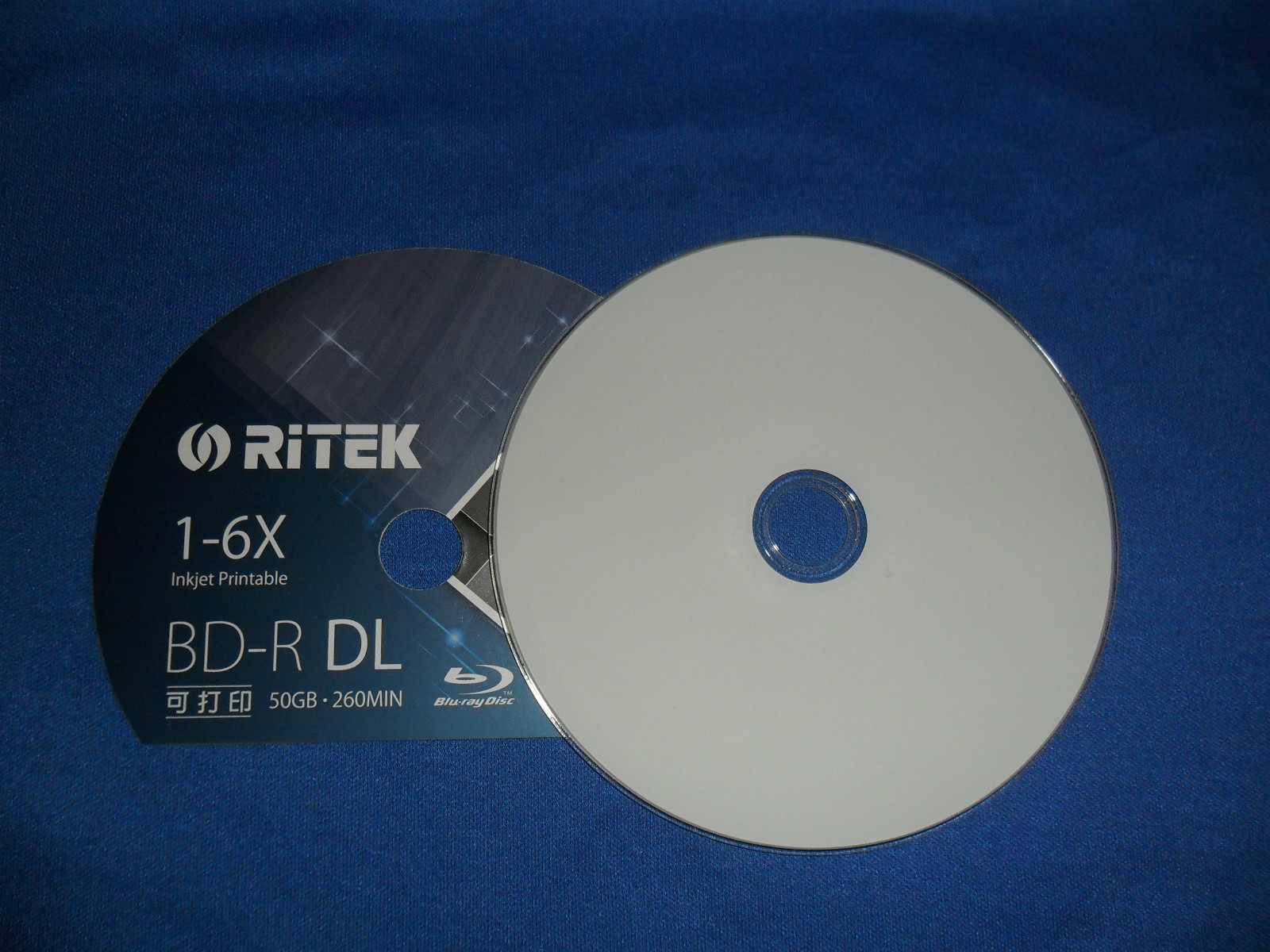 BLURAY BDR 50GB 6X SPEED PRINTABLE DISC RITEK 10 DISCS ONLY
