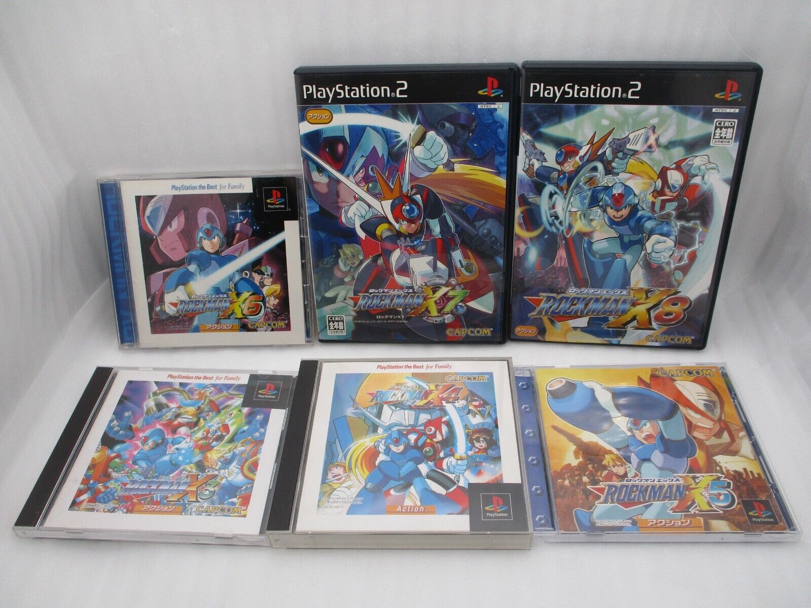 PS1 PS2 Rockman X3 X4 X5 X6 X7 X8 6Games Japon Import Megaman Capcom Ntsc-J