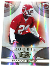 BRANDON FLOWERS 2008 Donruss Threads Gold 261/999 #160 Rookie RC Football Card. rookie card picture