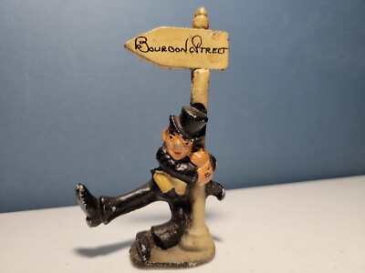 Vintage Bourbon Street Drunk On Sign Figural Cast Iron Bottle Opener