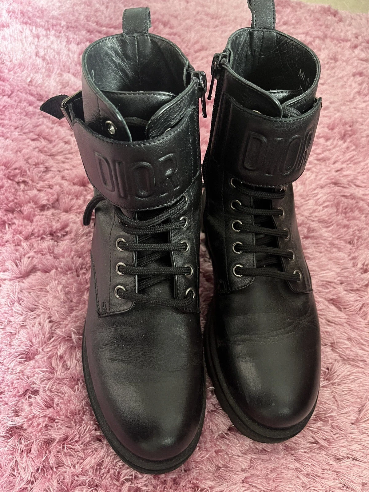 Bottes style armée Dior filles en noir