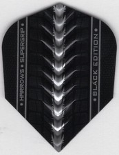 Black HARROWS SUPERGRIP Dimplex Ribs Dart Flights: 3 per set