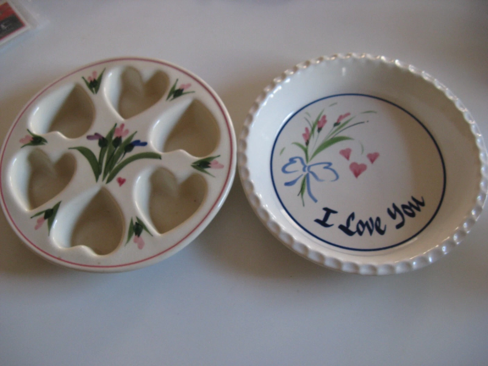 Ceramic Stonewear Pie Tray and Heart Muffin Tray - Look Great Together