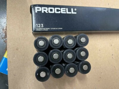 PROCELL 123 12 LITHIUM BATTERIES PC123 3 V LITHIUM QTY 12 BATTERIES NIB