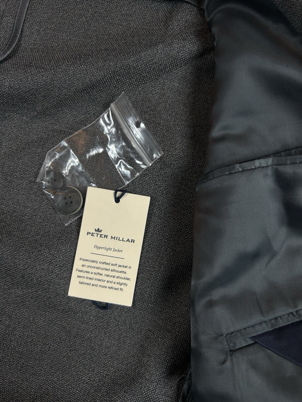 PETER MILLAR Men Size 54T Hyperlight 99% Wool Bla… - image 5