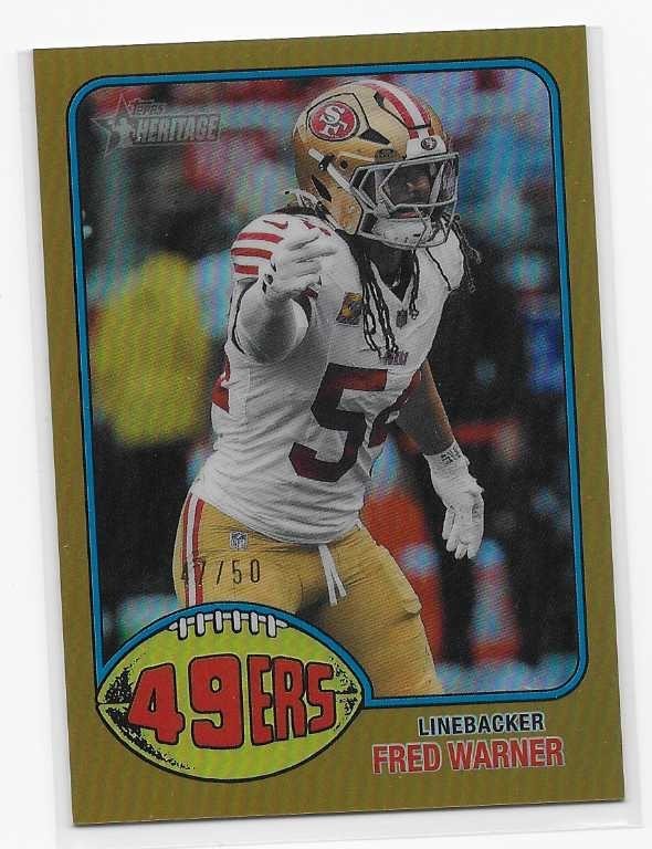 2026 Topps Heritage Fred Warner Gold /50 Refractor #348